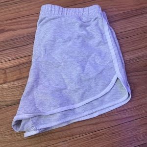 High waisted athletic shorts with white lining and hollister logo